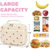 imageBluboon Kids Girls Lunch Bag Insulated Lunch Box for school Corduroy Lunch Cooler Organizer School Kids Lunch ToteCorduroy beige strawberry