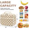 imageBluboon Kids Girls Lunch Bag Insulated Lunch Box for school Corduroy Lunch Cooler Organizer School Kids Lunch ToteCorduroy checkered brown
