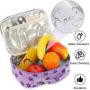 imageBluboon Kids Girls Lunch Bag Insulated Lunch Box for school Corduroy Lunch Cooler Organizer School Kids Lunch ToteFlower Purple