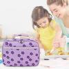 imageBluboon Kids Girls Lunch Bag Insulated Lunch Box for school Corduroy Lunch Cooler Organizer School Kids Lunch ToteFlower Purple