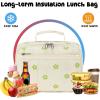 imageBluboon Kids Girls Lunch Bag Insulated Lunch Box for school Corduroy Lunch Cooler Organizer School Kids Lunch ToteGreen Floral 95