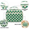 imageBluboon Kids Girls Lunch Bag Insulated Lunch Box for school Corduroy Lunch Cooler Organizer School Kids Lunch ToteGreen white checked 2