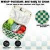 imageBluboon Kids Girls Lunch Bag Insulated Lunch Box for school Corduroy Lunch Cooler Organizer School Kids Lunch ToteGreen white checked 2