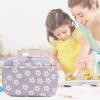 imageBluboon Kids Girls Lunch Bag Insulated Lunch Box for school Corduroy Lunch Cooler Organizer School Kids Lunch TotePurple flower 95