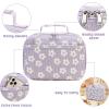 imageBluboon Kids Girls Lunch Bag Insulated Lunch Box for school Corduroy Lunch Cooler Organizer School Kids Lunch TotePurple flower 95