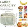 imageBluboon Kids Girls Lunch Bag Insulated Lunch Box for school Corduroy Lunch Cooler Organizer School Kids Lunch ToteStripes green