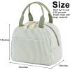 imageBluboon Lunch Box for Women Cute Lunch Bag Reusable Insulated Lunch Bags Large Capacity Lunchbox Cooler for Work Picnic or TravelA Sage Green White Stripes