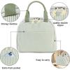 imageBluboon Lunch Box for Women Cute Lunch Bag Reusable Insulated Lunch Bags Large Capacity Lunchbox Cooler for Work Picnic or TravelA Sage Green White Stripes