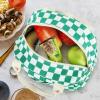imageBluboon Lunch Box for Women Cute Lunch Bag Reusable Insulated Lunch Bags Large Capacity Lunchbox Cooler for Work Picnic or TravelApple green white grids