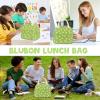 imageBluboon Lunch Box for Women Cute Lunch Bag Reusable Insulated Lunch Bags Large Capacity Lunchbox Cooler for Work Picnic or TravelBeige Flower Green