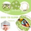 imageBluboon Lunch Box for Women Cute Lunch Bag Reusable Insulated Lunch Bags Large Capacity Lunchbox Cooler for Work Picnic or TravelBeige Flower Green