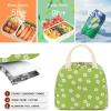 imageBluboon Lunch Box for Women Cute Lunch Bag Reusable Insulated Lunch Bags Large Capacity Lunchbox Cooler for Work Picnic or TravelBeige Flower Green