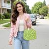 imageBluboon Lunch Box for Women Cute Lunch Bag Reusable Insulated Lunch Bags Large Capacity Lunchbox Cooler for Work Picnic or TravelBeige Flower Green