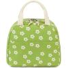 imageBluboon Lunch Box for Women Cute Lunch Bag Reusable Insulated Lunch Bags Large Capacity Lunchbox Cooler for Work Picnic or TravelBeige Flower Green