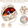imageBluboon Lunch Box for Women Cute Lunch Bag Reusable Insulated Lunch Bags Large Capacity Lunchbox Cooler for Work Picnic or TravelBeige flower brown base