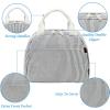 imageBluboon Lunch Box for Women Cute Lunch Bag Reusable Insulated Lunch Bags Large Capacity Lunchbox Cooler for Work Picnic or TravelBlack White Vertical Stripes