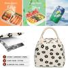 imageBluboon Lunch Box for Women Cute Lunch Bag Reusable Insulated Lunch Bags Large Capacity Lunchbox Cooler for Work Picnic or TravelBlack floral beige