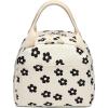 imageBluboon Lunch Box for Women Cute Lunch Bag Reusable Insulated Lunch Bags Large Capacity Lunchbox Cooler for Work Picnic or TravelBlack floral beige