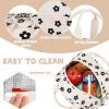 imageBluboon Lunch Box for Women Cute Lunch Bag Reusable Insulated Lunch Bags Large Capacity Lunchbox Cooler for Work Picnic or TravelBlack floral beige base