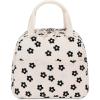 imageBluboon Lunch Box for Women Cute Lunch Bag Reusable Insulated Lunch Bags Large Capacity Lunchbox Cooler for Work Picnic or TravelBlack floral beige base
