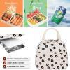 imageBluboon Lunch Box for Women Cute Lunch Bag Reusable Insulated Lunch Bags Large Capacity Lunchbox Cooler for Work Picnic or TravelBlack floral beige base