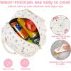 imageBluboon Lunch Box for Women Cute Lunch Bag Reusable Insulated Lunch Bags Large Capacity Lunchbox Cooler for Work Picnic or TravelBow Floral Beige 212