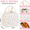 imageBluboon Lunch Box for Women Cute Lunch Bag Reusable Insulated Lunch Bags Large Capacity Lunchbox Cooler for Work Picnic or TravelBow Floral Beige 212
