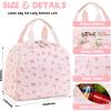 imageBluboon Lunch Box for Women Cute Lunch Bag Reusable Insulated Lunch Bags Large Capacity Lunchbox Cooler for Work Picnic or TravelBow Floral Pink 212