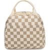imageBluboon Lunch Box for Women Cute Lunch Bag Reusable Insulated Lunch Bags Large Capacity Lunchbox Cooler for Work Picnic or TravelBrown white grid