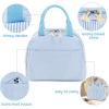imageBluboon Lunch Box for Women Cute Lunch Bag Reusable Insulated Lunch Bags Large Capacity Lunchbox Cooler for Work Picnic or TravelLight blue white stripes