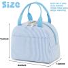 imageBluboon Lunch Box for Women Cute Lunch Bag Reusable Insulated Lunch Bags Large Capacity Lunchbox Cooler for Work Picnic or TravelLight blue white stripes