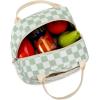 imageBluboon Lunch Box for Women Cute Lunch Bag Reusable Insulated Lunch Bags Large Capacity Lunchbox Cooler for Work Picnic or TravelLight green white grid
