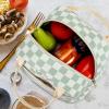 imageBluboon Lunch Box for Women Cute Lunch Bag Reusable Insulated Lunch Bags Large Capacity Lunchbox Cooler for Work Picnic or TravelLight green white grid