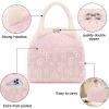imageBluboon Lunch Box for Women Cute Lunch Bag Reusable Insulated Lunch Bags Large Capacity Lunchbox Cooler for Work Picnic or TravelWhite daisies pink