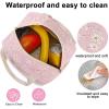 imageBluboon Lunch Box for Women Cute Lunch Bag Reusable Insulated Lunch Bags Large Capacity Lunchbox Cooler for Work Picnic or TravelWhite daisies pink