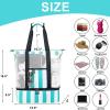 imageBluboon Mesh Beach Tote Bag with Cooler Compartment Insulated Detachable Picnic Bag with Zipper and Pocket Pool Bag for WomenA Turquoise