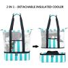 imageBluboon Mesh Beach Tote Bag with Cooler Compartment Insulated Detachable Picnic Bag with Zipper and Pocket Pool Bag for WomenA Turquoise