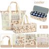 imageBluboon Mesh Beach Tote Bag with Cooler Compartment Insulated Detachable Picnic Bag with Zipper and Pocket Pool Bag for WomenAbig Flower 157