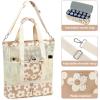 imageBluboon Mesh Beach Tote Bag with Cooler Compartment Insulated Detachable Picnic Bag with Zipper and Pocket Pool Bag for WomenAbig Flower 157