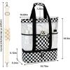 imageBluboon Mesh Beach Tote Bag with Cooler Compartment Insulated Detachable Picnic Bag with Zipper and Pocket Pool Bag for WomenAblack and White Grid