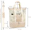 imageBluboon Mesh Beach Tote Bag with Cooler Compartment Insulated Detachable Picnic Bag with Zipper and Pocket Pool Bag for WomenAbrown White Grid