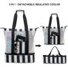 imageBluboon Mesh Beach Tote Bag with Cooler Compartment Insulated Detachable Picnic Bag with Zipper and Pocket Pool Bag for WomenBlack