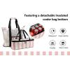 imageBluboon Mesh Beach Tote Bag with Cooler Compartment Insulated Detachable Picnic Bag with Zipper and Pocket Pool Bag for WomenPink