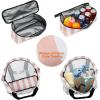 imageBluboon Mesh Beach Tote Bag with Cooler Compartment Insulated Detachable Picnic Bag with Zipper and Pocket Pool Bag for WomenPink