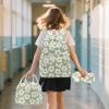 imageBluboon School Backpack Teens Girls Boys Kids School Book Bags with Lunch Box Pencil BagBeige Floral  Greengray Base