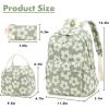 imageBluboon School Backpack Teens Girls Boys Kids School Book Bags with Lunch Box Pencil BagBeige Floral  Greengray Base