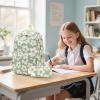 imageBluboon School Backpack Teens Girls Boys Kids School Book Bags with Lunch Box Pencil BagBeige Floral  Greengray Base