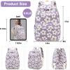 imageBluboon School Backpack Teens Girls Boys Kids School Book Bags with Lunch Box Pencil BagBeige Floral  Purple Base