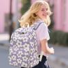 imageBluboon School Backpack Teens Girls Boys Kids School Book Bags with Lunch Box Pencil BagBeige Floral  Purple Base