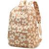 imageBluboon School Backpack Teens Girls Boys Kids School Book Bags with Lunch Box Pencil BagBeige Flower Brown Base
